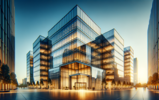 Accredited investor rules - modern financial building representing real estate crowdfunding investment opportunities