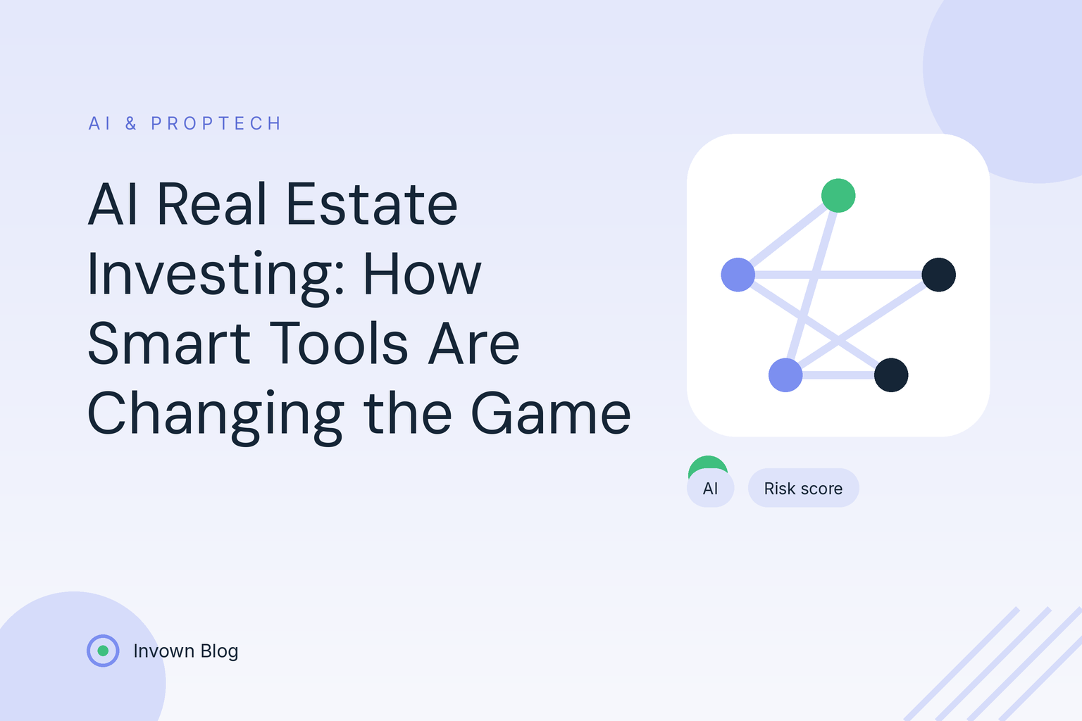 ai-real-estate-investing-tools-2026 Illustration of a connected data network analyzing properties, representing AI real estate investing tools for smarter analysis.