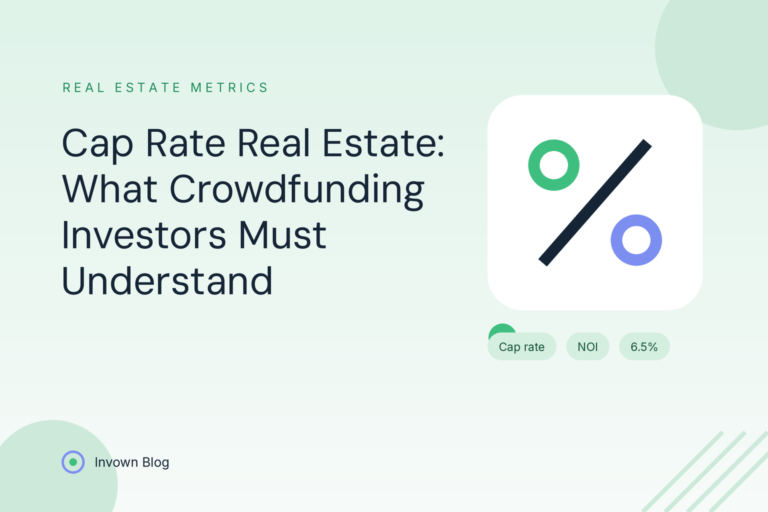 cap-rate-real-estate-crowdfunding Illustration of a percent symbol representing cap rate in real estate and how crowdfunding investors compare property returns.