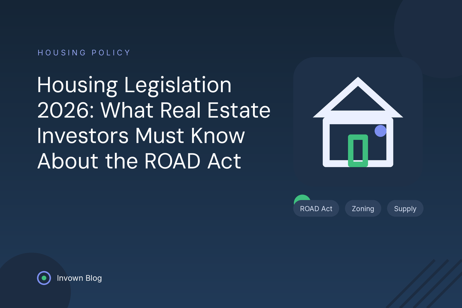 housing-legislation-real-estate-investors-2026 Illustration of a house pictogram representing 2026 housing legislation and the ROAD to Housing Act's impact on real estate investors.