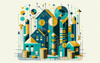 alternative investments portfolio diversification illustration with real estate icons and charts