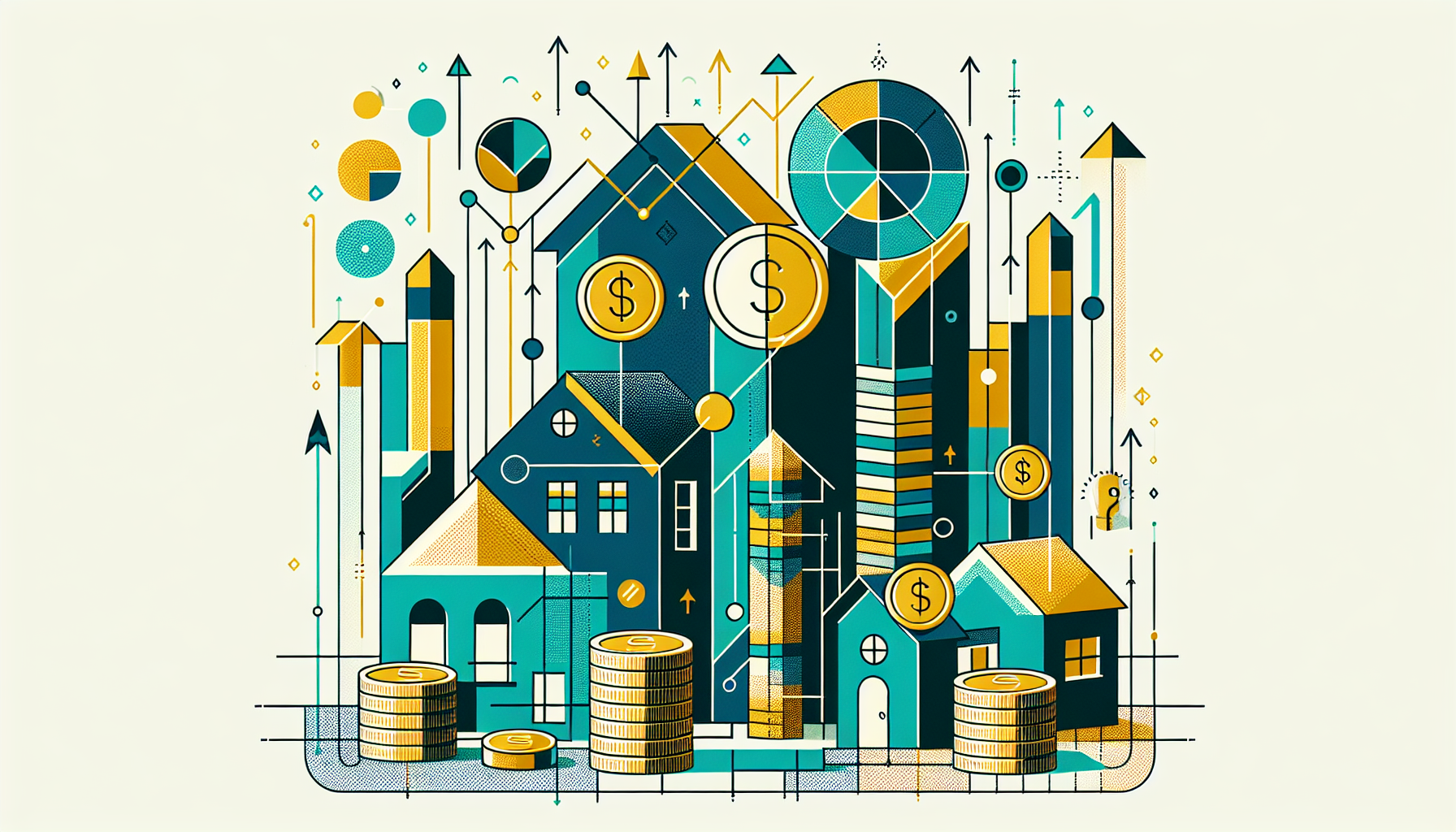 alternative investments portfolio diversification illustration with real estate icons and charts