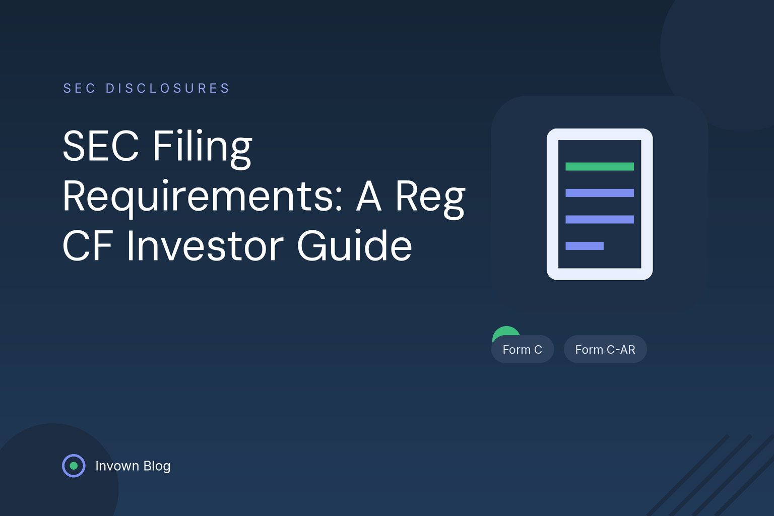 sec-filing-requirements-hero Illustration of a Form C disclosure document, representing SEC filing requirements for Regulation Crowdfunding investors.