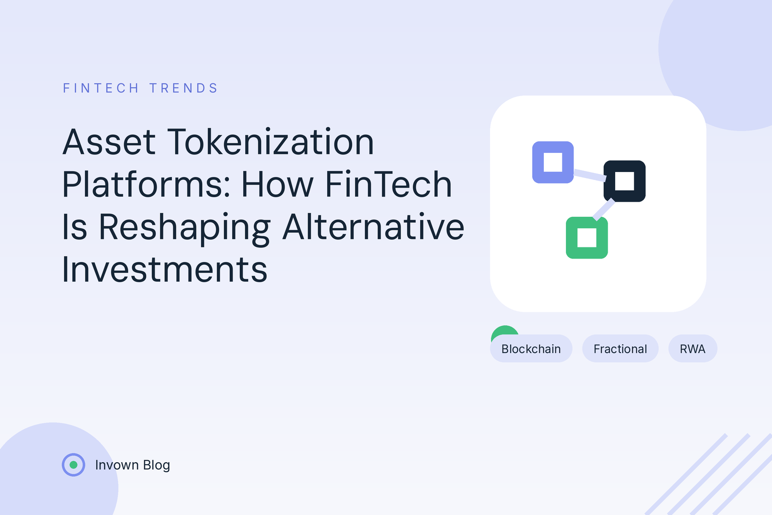 asset-tokenization-platforms-fintech-investors Illustration of linked digital blocks representing asset tokenization platforms reshaping fintech and alternative investments.