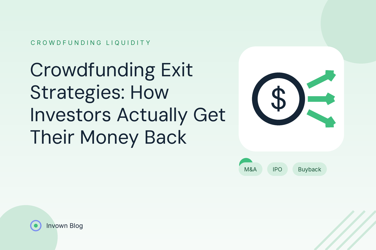 crowdfunding-exit-strategies-investors Illustration of flowing dollar signs representing crowdfunding exit strategies and liquidity pathways for equity investors.