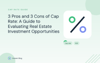 Illustration of a percentage pictogram representing the pros and cons of cap rate for evaluating real estate investment opportunities.