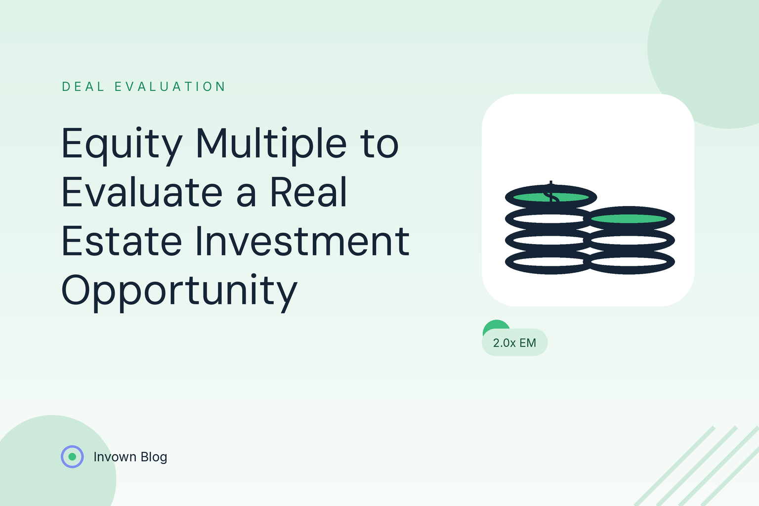 Illustration of stacked coins multiplying to depict the equity multiple metric for evaluating a real estate investment opportunity.