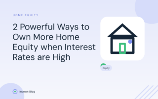 Illustration of a house with an equity meter showing ways to build home equity when interest rates are high.