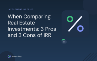 Illustration of a percentage symbol highlighting the pros and cons of IRR when comparing real estate investments.