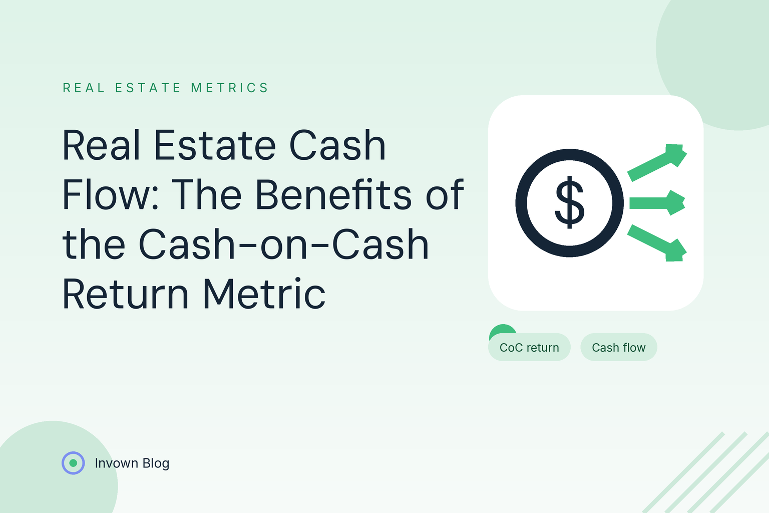 Real Estate Cash Flow: The Benefits of the Cash-on-Cash Return Metric Illustration of dollars flowing in a cycle representing the cash-on-cash return metric for measuring real estate cash flow.