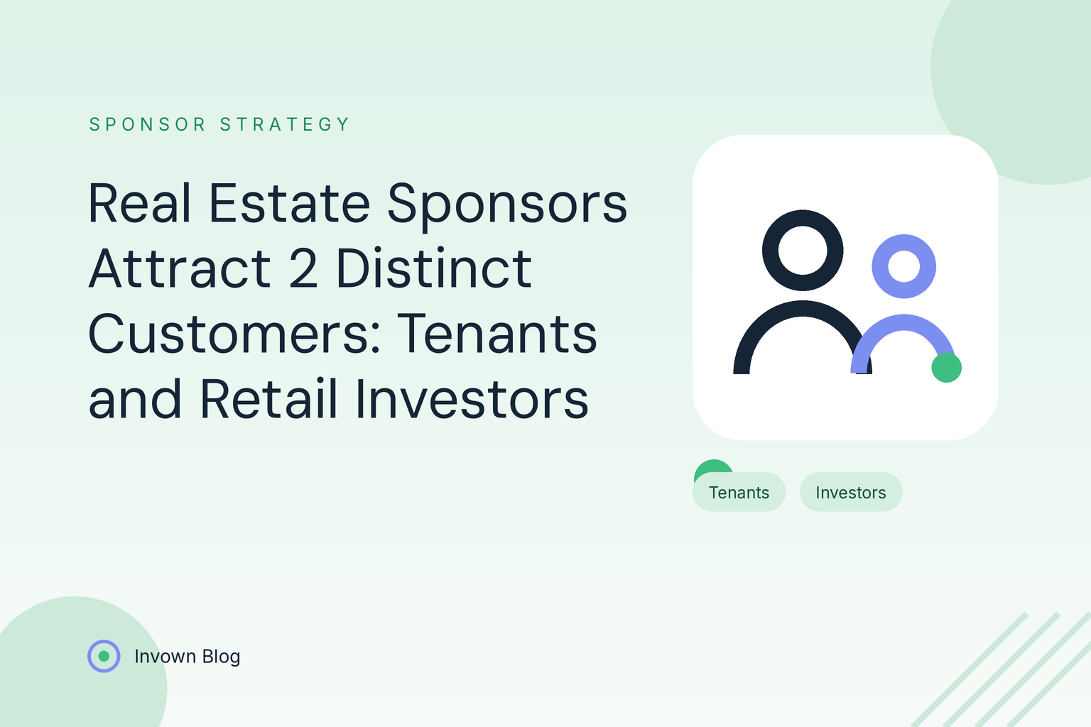 Illustration of two groups of people representing tenants and retail investors, the dual customers served by real estate sponsors.