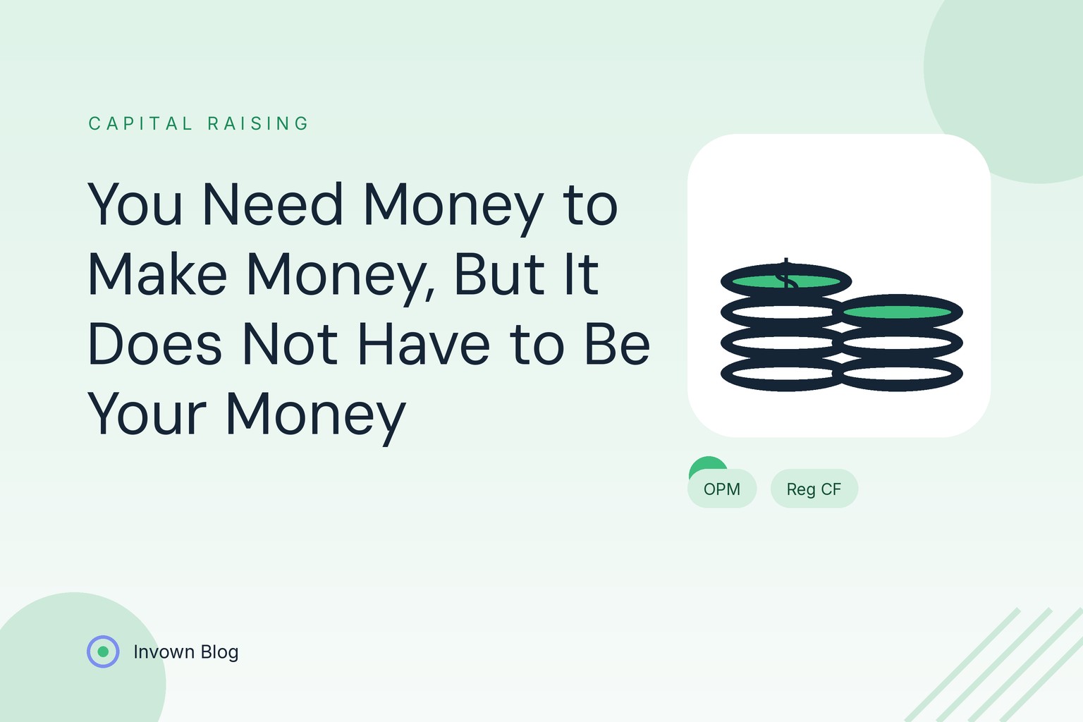 Illustration of stacked coins representing raising other people's money to fund real estate investments through crowdfunding.