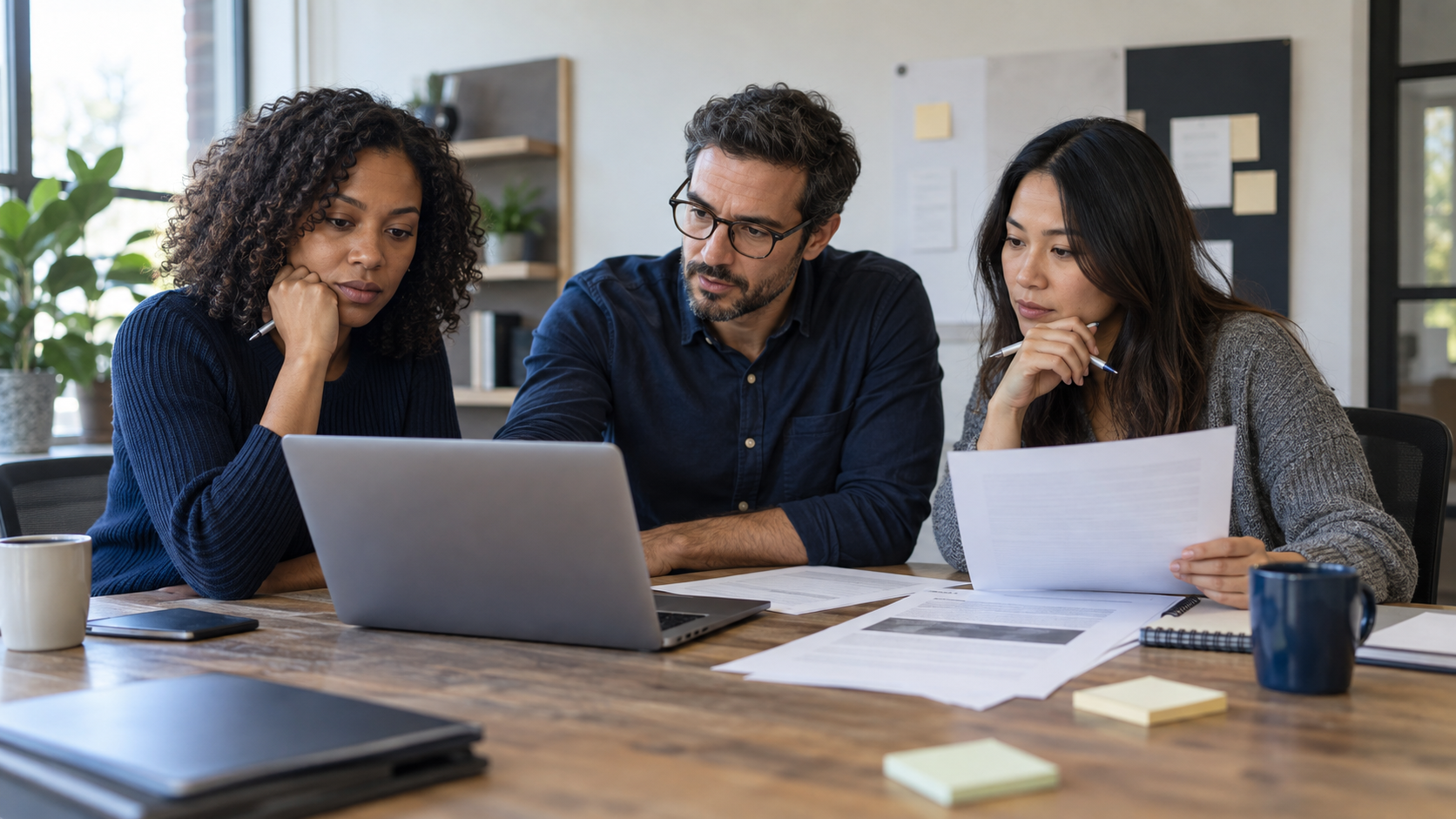 Issuer team reviewing a stalled crowdfunding campaign and its disclosure materials