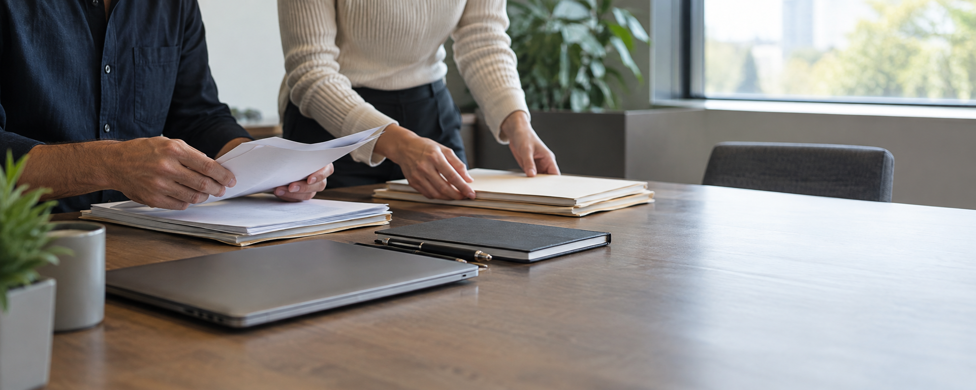 Reg CF background checks — issuer preparation hero Founder and adviser organizing company records before a Reg CF background checks review