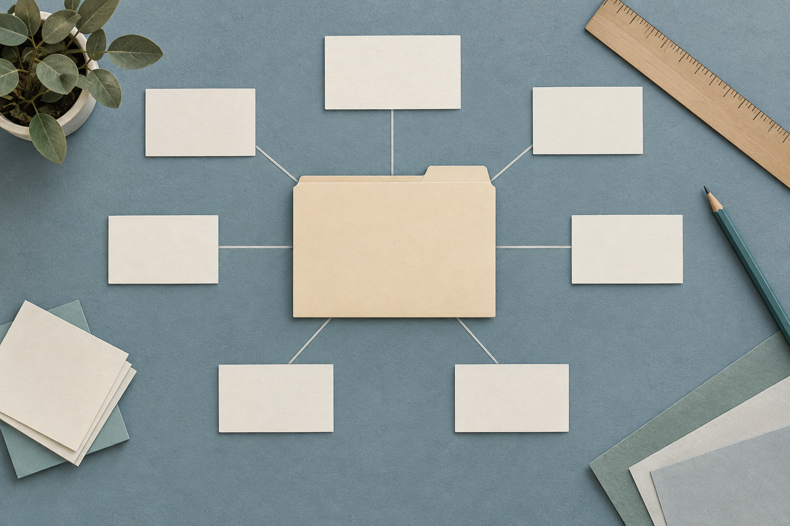 Reg CF background checks preparation map linking a company folder to blank leadership and ownership cards