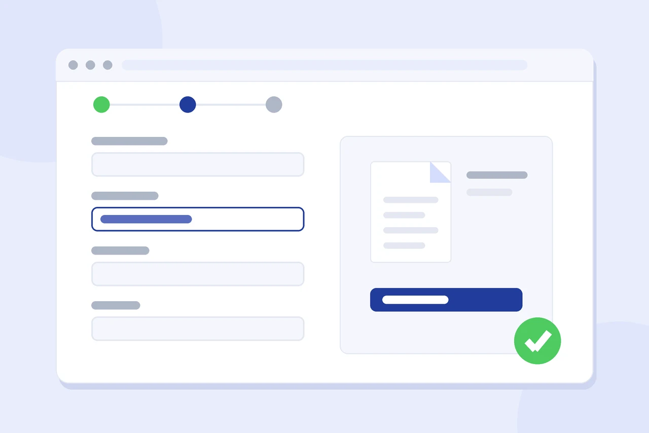 Illustration: offering setup workflow with document review completed