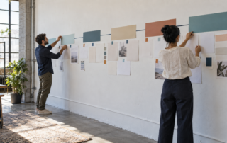 Issuer team builds a wall-sized Reg CF launch plan with sequenced work phases