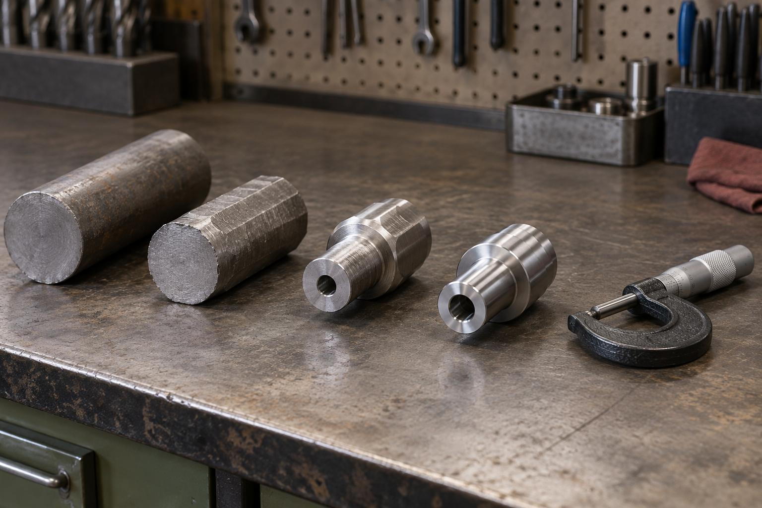Manufacturing crowdfunding readiness sequence from raw stock through finished part and dimensional inspection