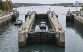 Canal lock chambers illustrate a Reg CF rolling close as separate controlled stages